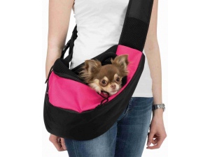 Přenosná taška-nosička SLING na hrudník černá-růžová