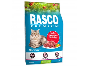 RASCO Premium Cat Kibbles Sterilized, Beef, Cranberries, Nasturtium 2kg