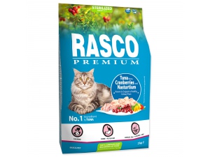 RASCO Premium Cat Kibbles Sterilized, Tuna, Cranberries, Nasturtium 2kg