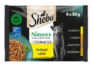 Sheba Natures collection Drůbeží výběr 4 x 85 g kuře, krůta, kachna, drůbež v želé