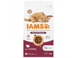 Krmivo IAMS Cat Adult Sensitive Digestion Turkey