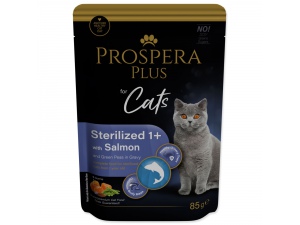 Kapsička Prospera Plus Sterelized 1+, Salmon, Peas 85g